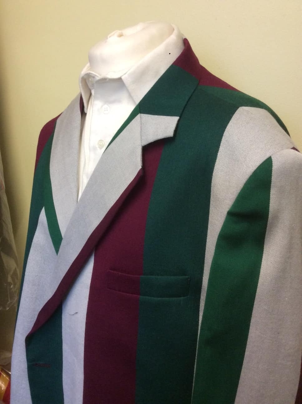 Blazer with Grey, Green and Burgundy stripes