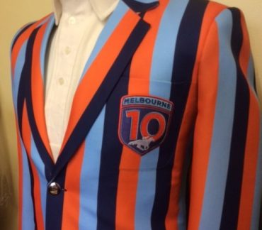 Orange, Light Blue and Navy striped Blazers