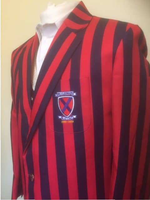 Red and Navy striped blazer