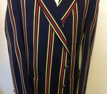 Navy, Yellow and Red Striped Blazer