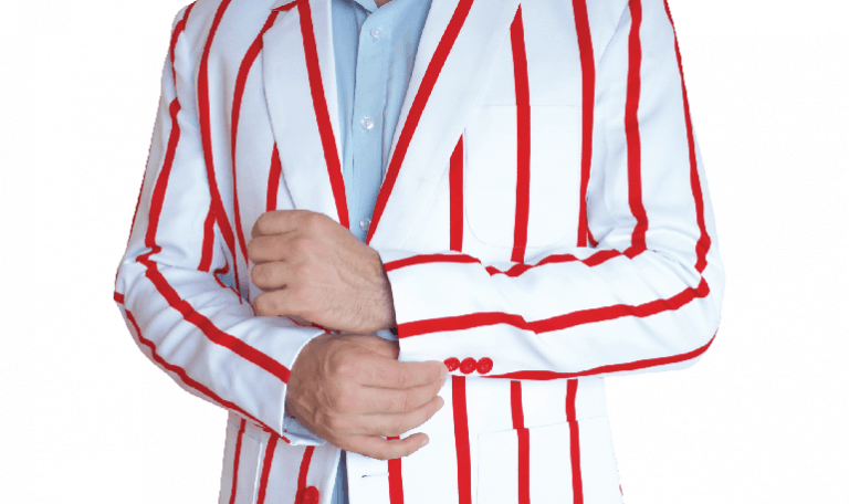 Red and White striped blazer